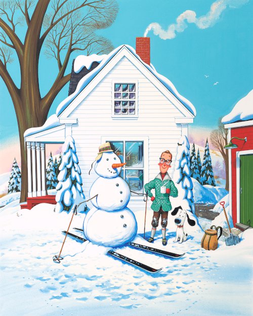 Skiing Snowman
